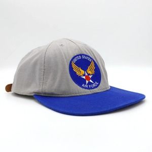 United States Air Force USAF Trucker Hat Vintage Two Tone Cap Army Gray Blue